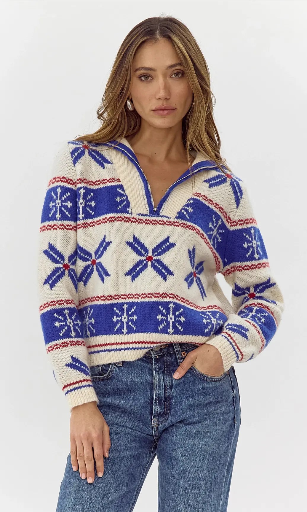 THE VALERIE COLLARD RIBBED KNIT SWEATER