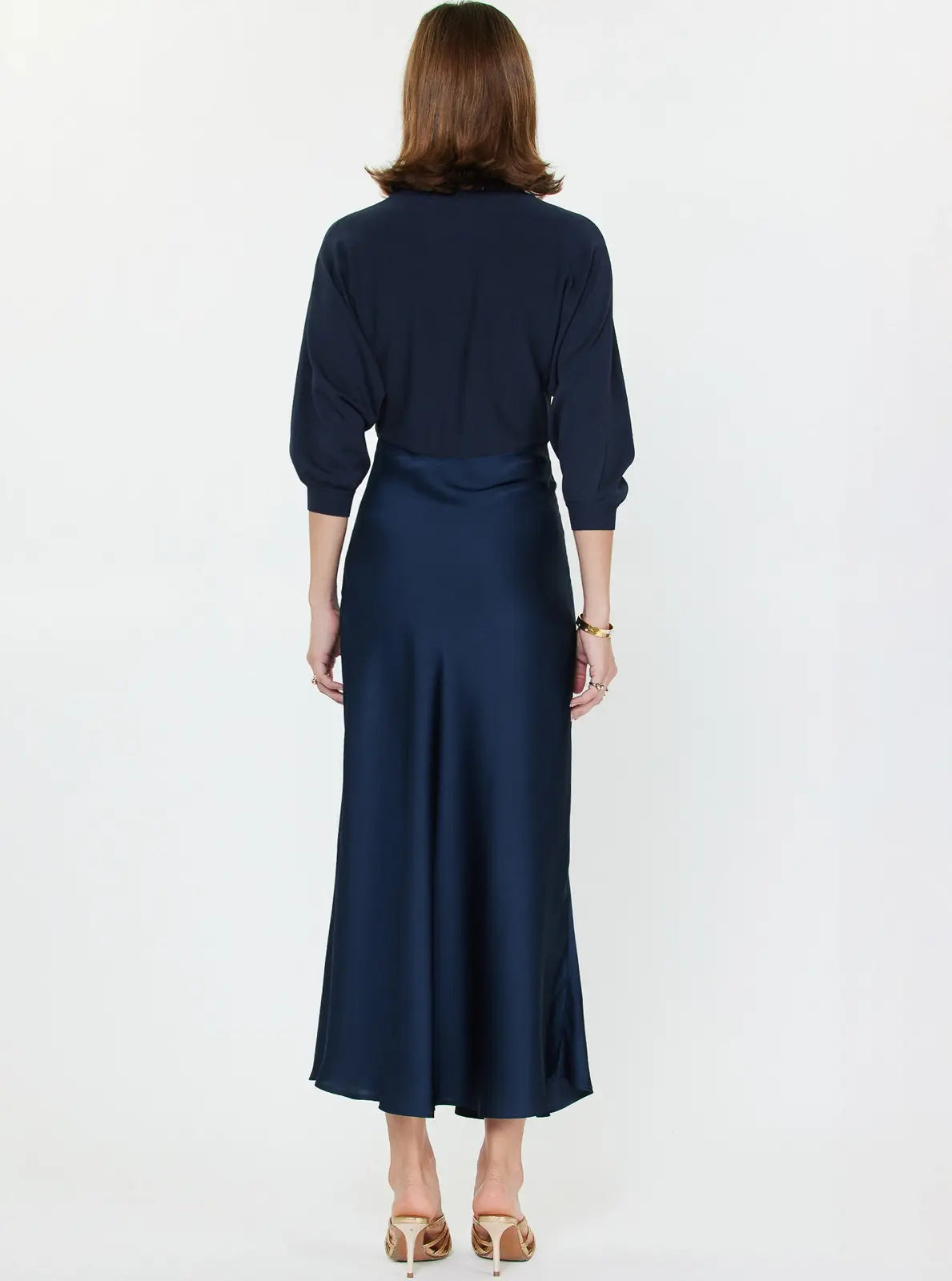 3/4 SLV MIXED MEDIA DRESS