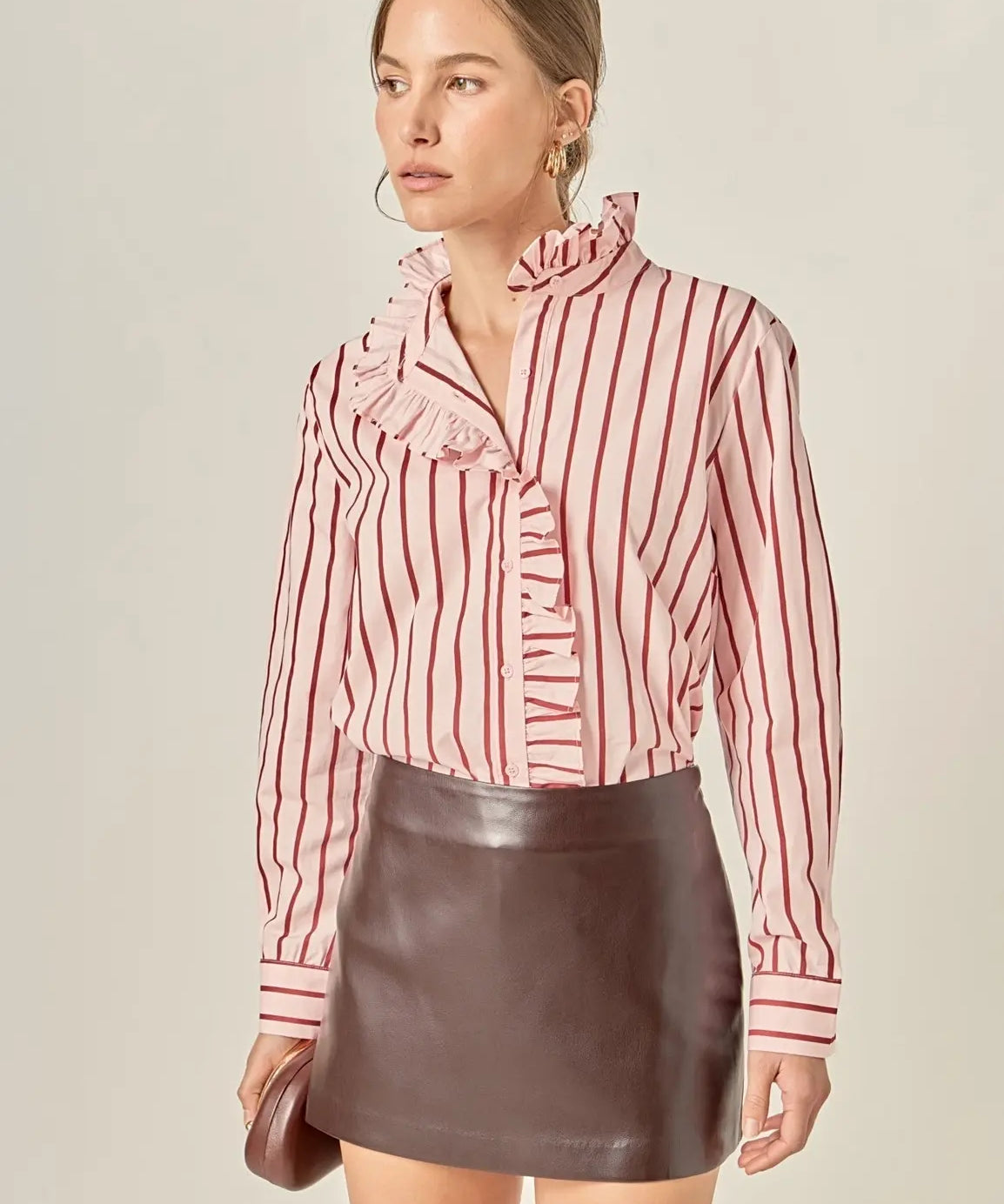 LILY STRIPE RUFFLE BLOUSE