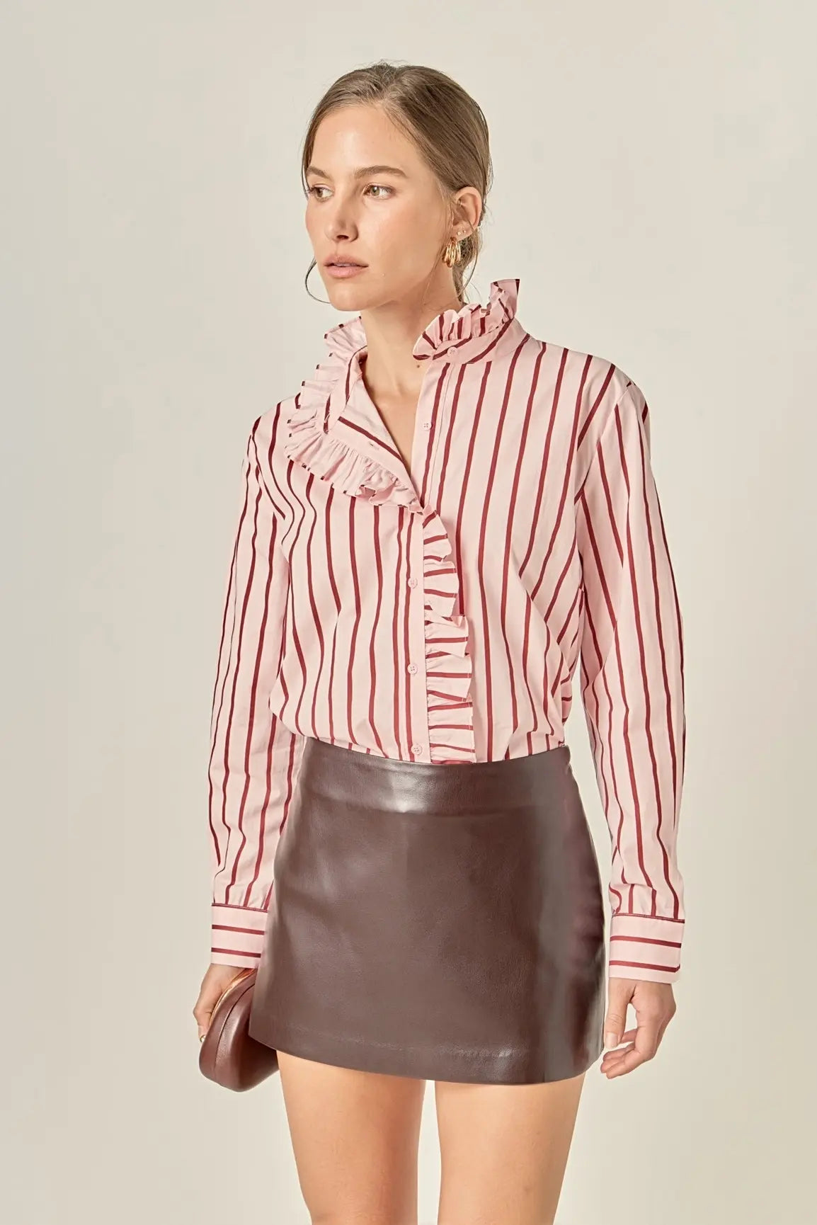LILY STRIPE RUFFLE BLOUSE