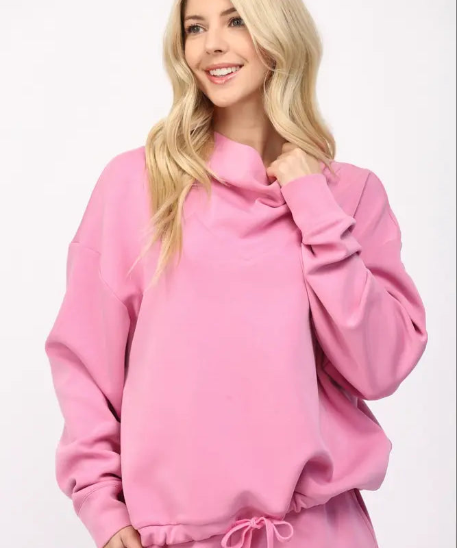 BUTTER SOFT COWL NECK SWEATSHIRT (additional colors)