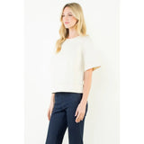 ZOE DENIM CREW NECK TOP