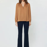 Tonal Stripe Long Sleeve Blouse