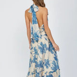 TIE BACK HALTER MAXI