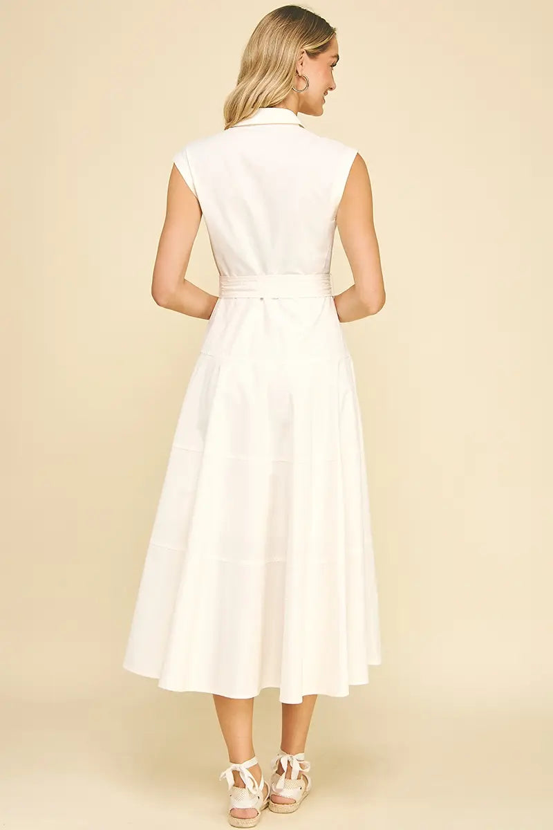 SLVLESS BUTTON DOWN DRESS