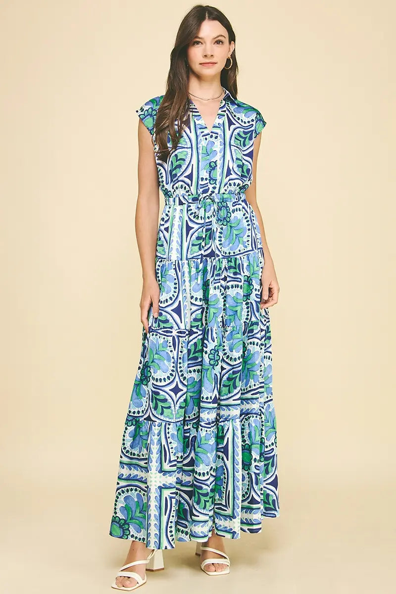 FLORAL TIERED MAXI DRESS