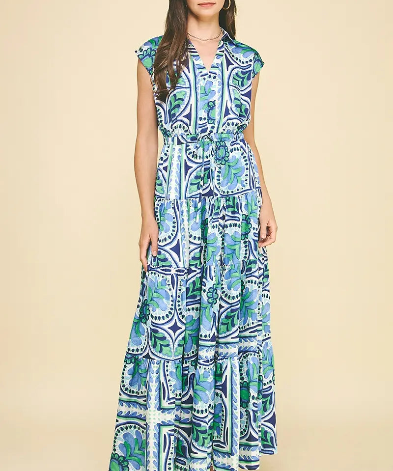 FLORAL TIERED MAXI DRESS