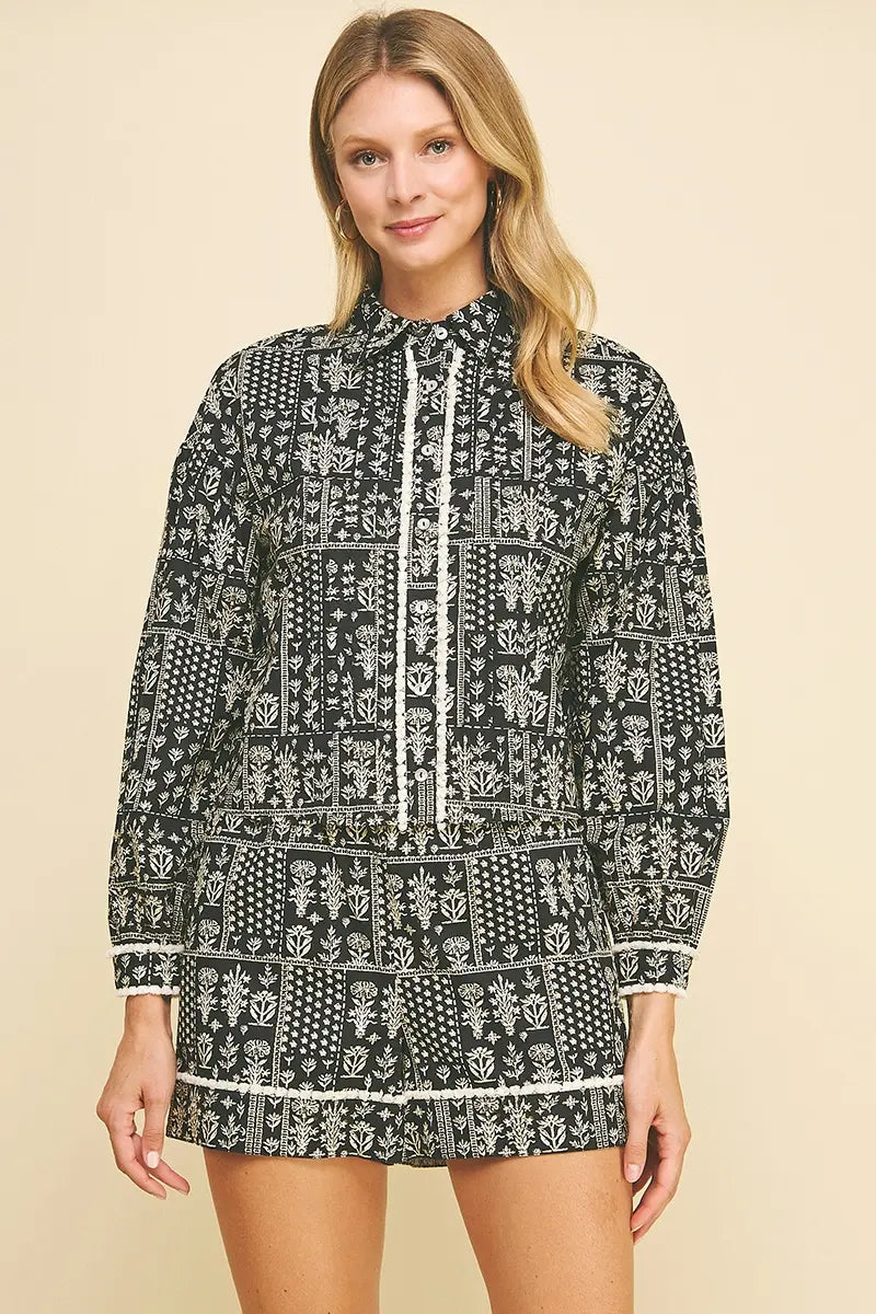 PRINT BUTTON DOWN AND SHORT SET
