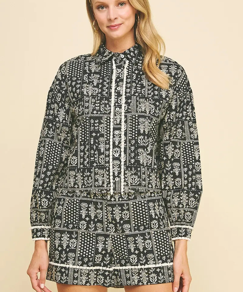 PRINT BUTTON DOWN AND SHORT SET