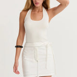 GENA CONTRAST STITCH SKIRT