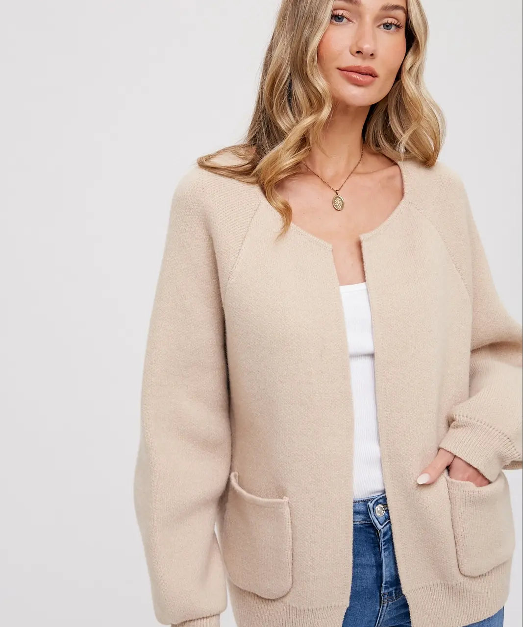 OPEN FRONT SWEATER JACKET