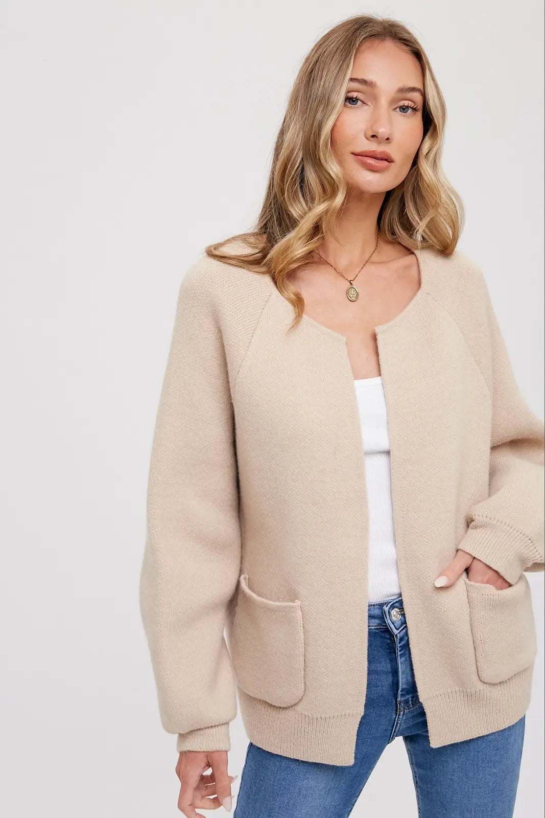 OPEN FRONT SWEATER JACKET