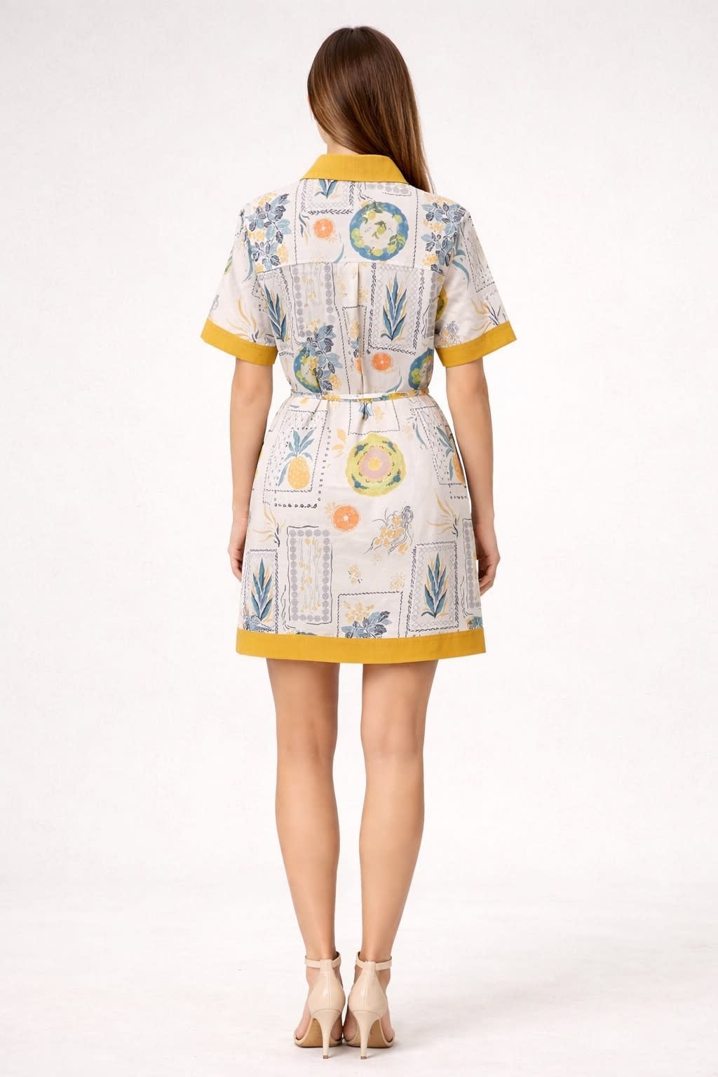 TROPICAL FRUIT PRINT MINI DRESS