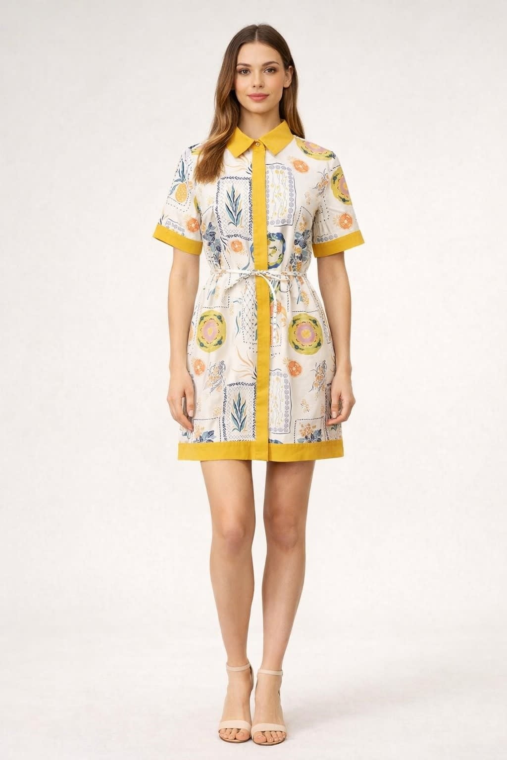 TROPICAL FRUIT PRINT MINI DRESS
