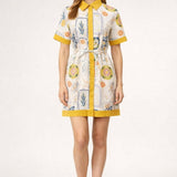 TROPICAL FRUIT PRINT MINI DRESS