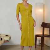 RIBBED KNIT SSLV MIDI