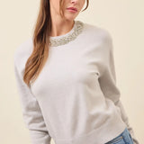 CHRISSY JEWEL NECK SWEATER