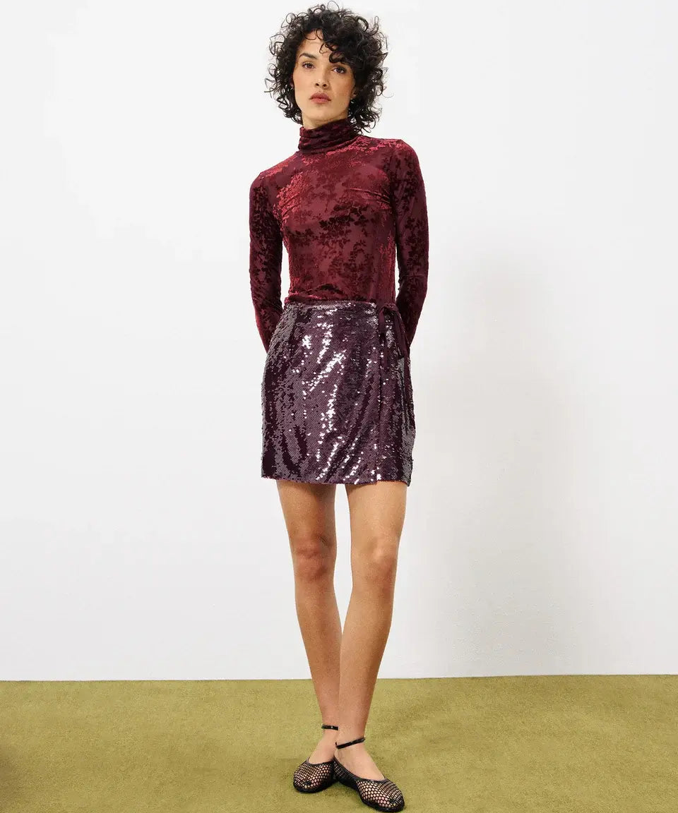 SEQUIN WRAP MINI SKIRT