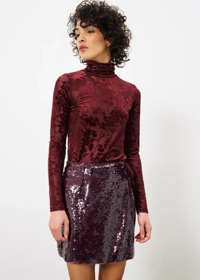 SEQUIN WRAP MINI SKIRT