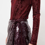 SEQUIN WRAP MINI SKIRT