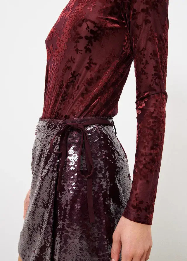 SEQUIN WRAP MINI SKIRT