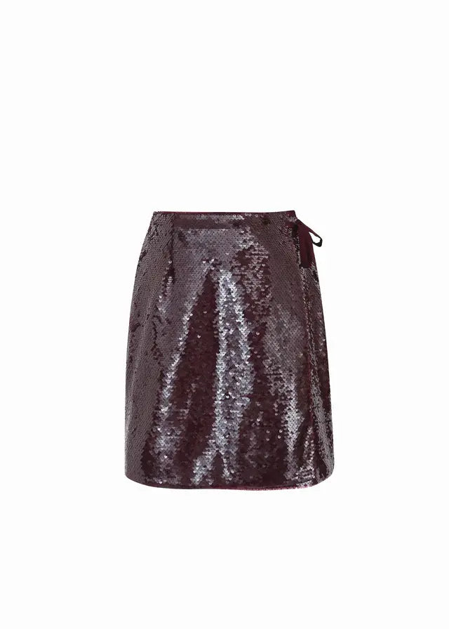 SEQUIN WRAP MINI SKIRT