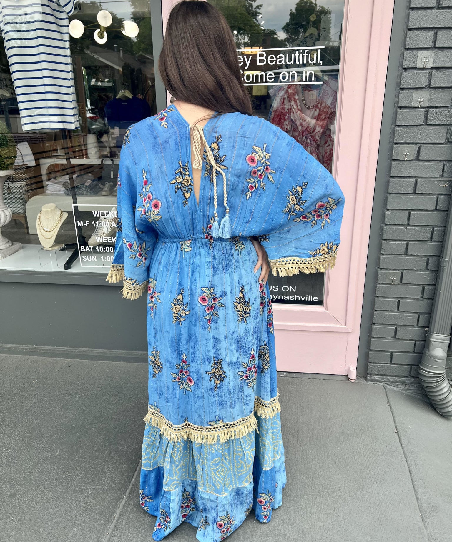 FRINGE DETAIL MAXI DRESS