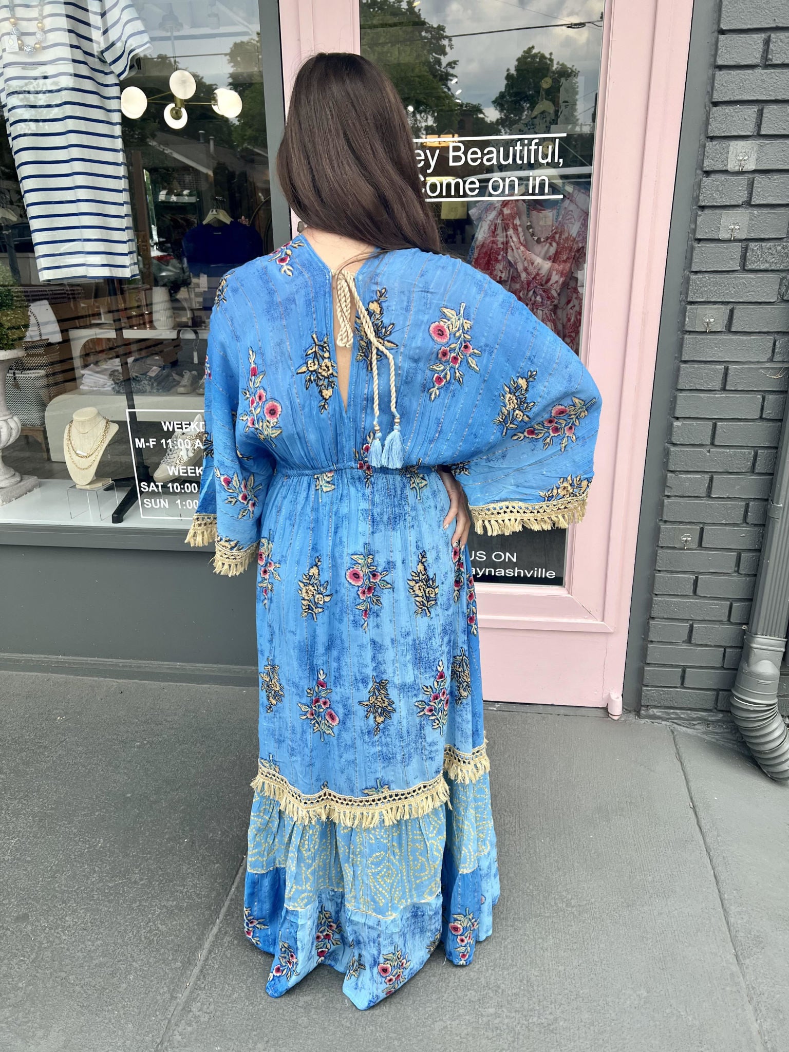 FRINGE DETAIL MAXI DRESS
