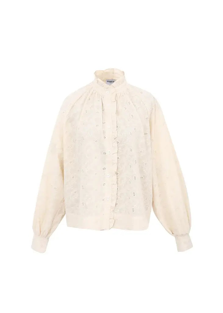 ELINE EYELET  PRINT BLOUSE