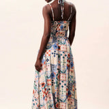 PATCHWORK PRINT MIDI SUNDRESS