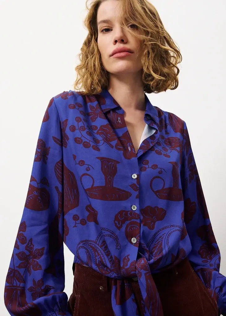 FALL FLORAL TIE FRONT BLOUSE