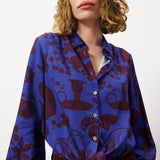 FALL FLORAL TIE FRONT BLOUSE
