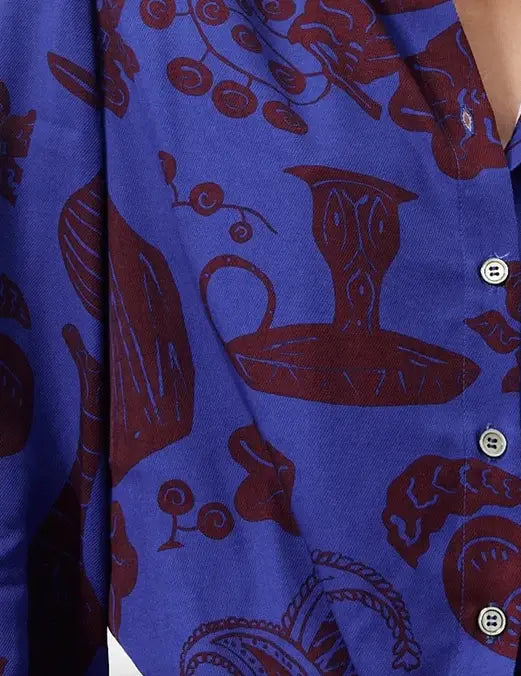 FALL FLORAL TIE FRONT BLOUSE