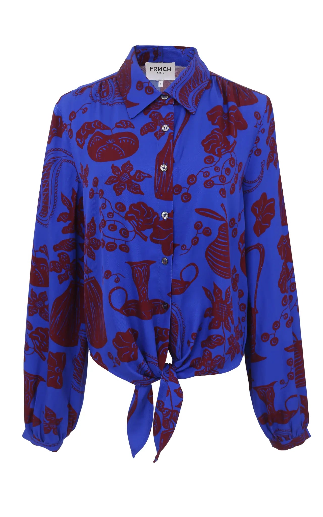 FALL FLORAL TIE FRONT BLOUSE