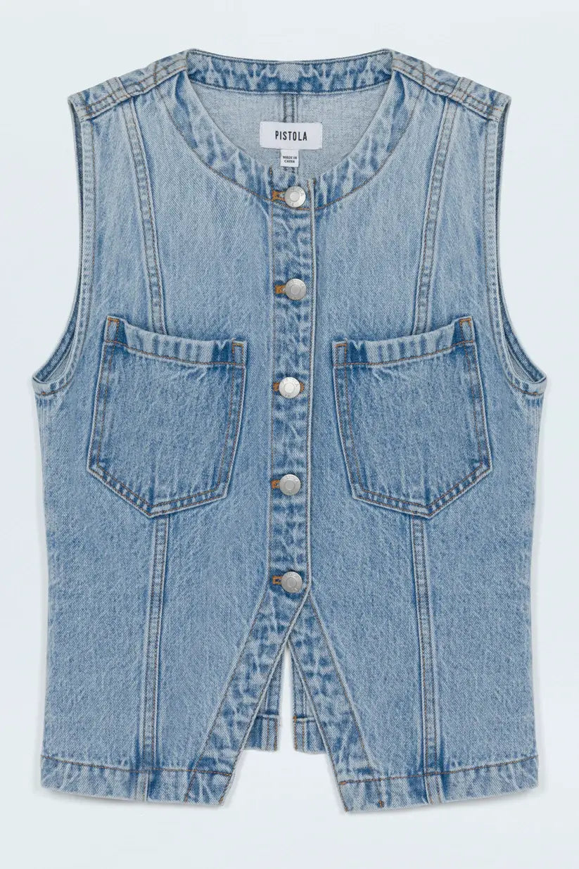 GIA FITTED COLLARLESS VEST