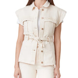 VEST WITH PLEATED POCKET