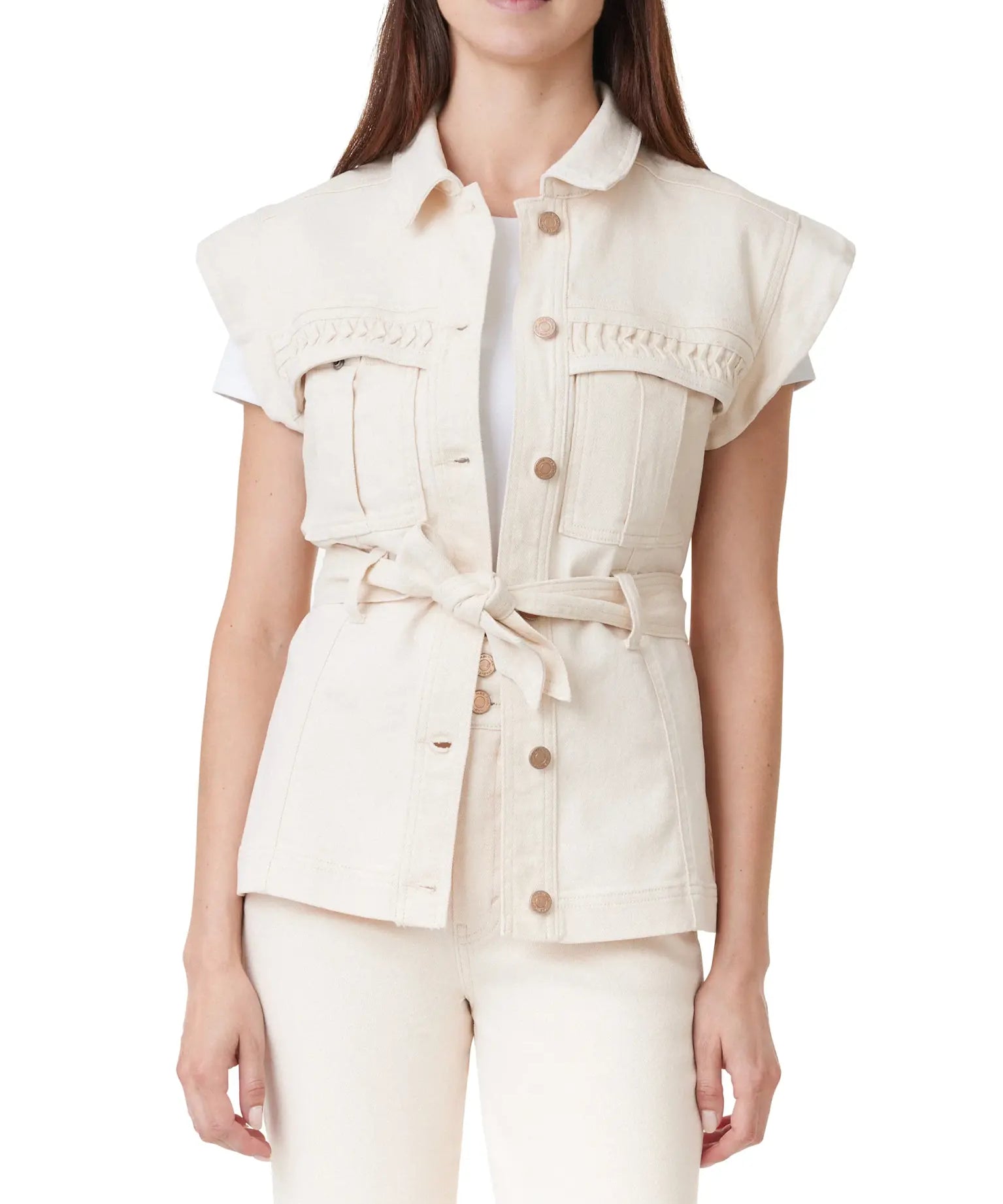 VEST WITH PLEATED POCKET