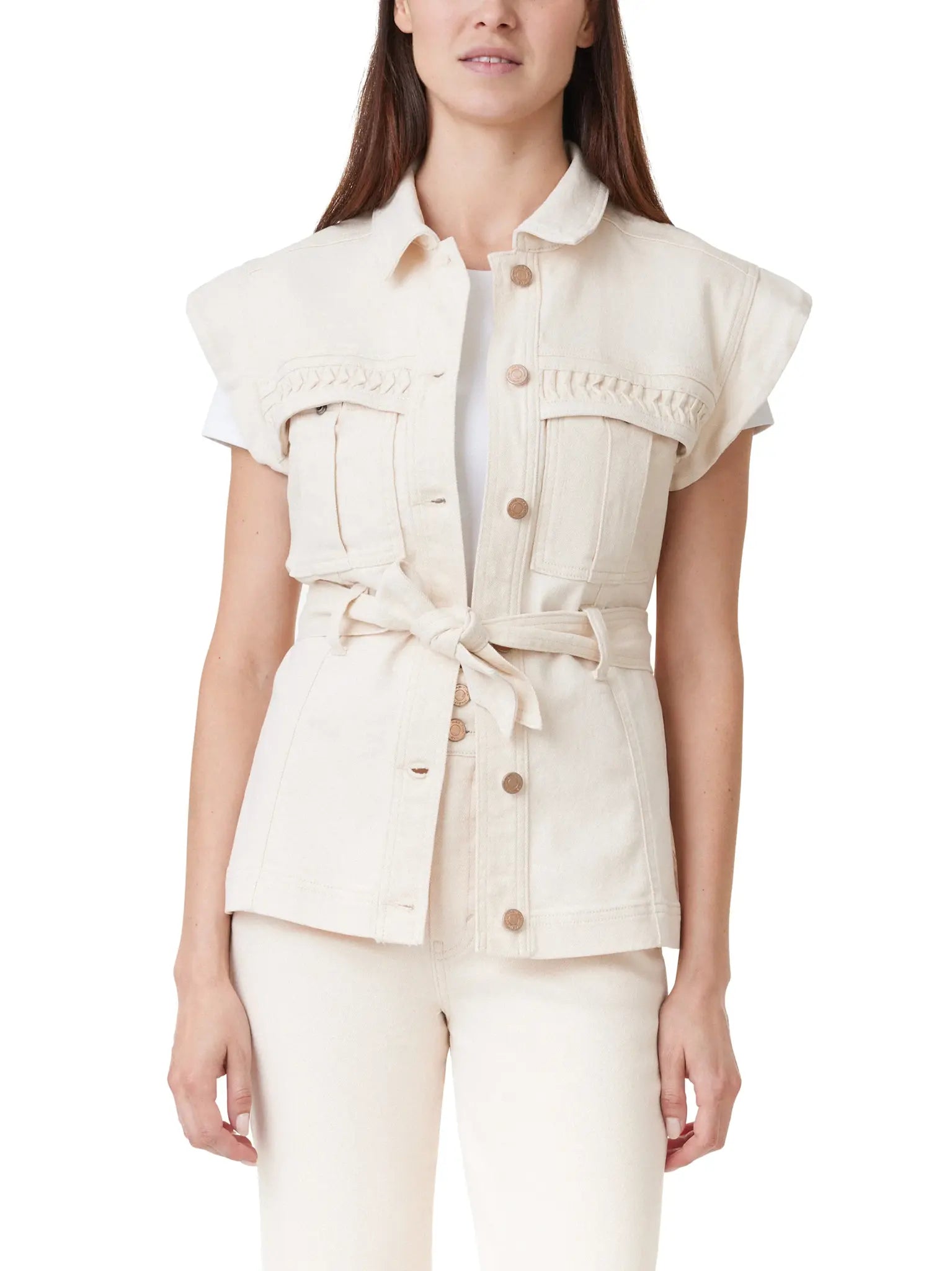 VEST WITH PLEATED POCKET