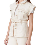 VEST WITH PLEATED POCKET