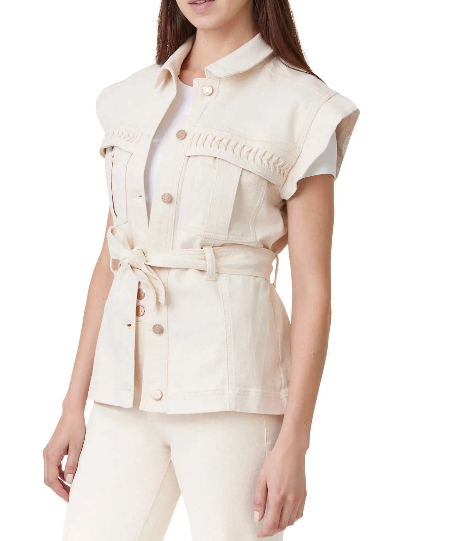 VEST WITH PLEATED POCKET