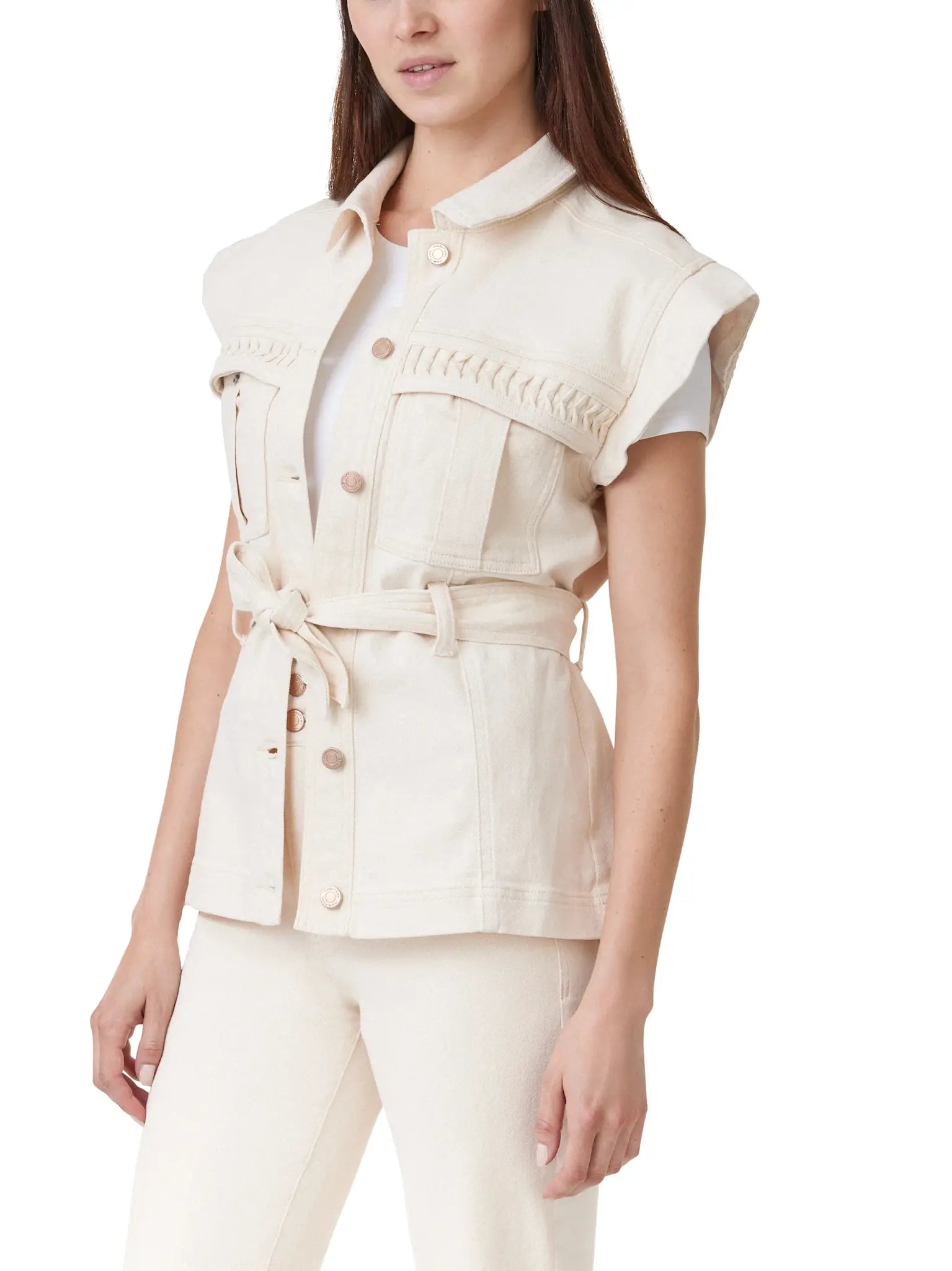 VEST WITH PLEATED POCKET