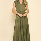 TIERED SLVLS MAXI DRESS