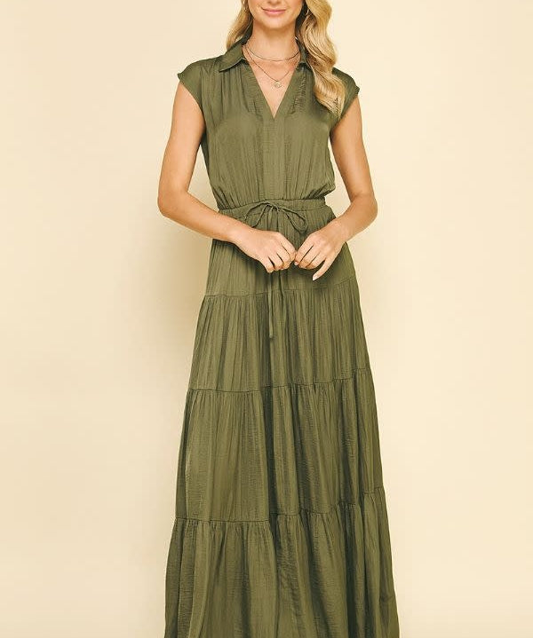 TIERED SLVLS MAXI DRESS