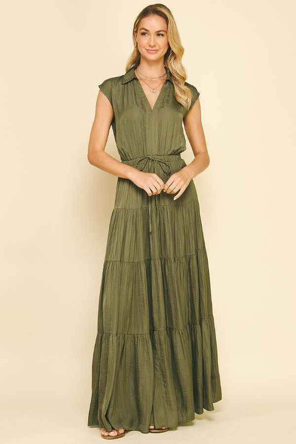 TIERED SLVLS MAXI DRESS