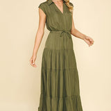 TIERED SLVLS MAXI DRESS