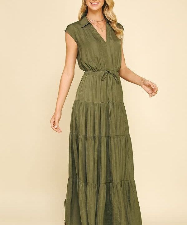TIERED SLVLS MAXI DRESS