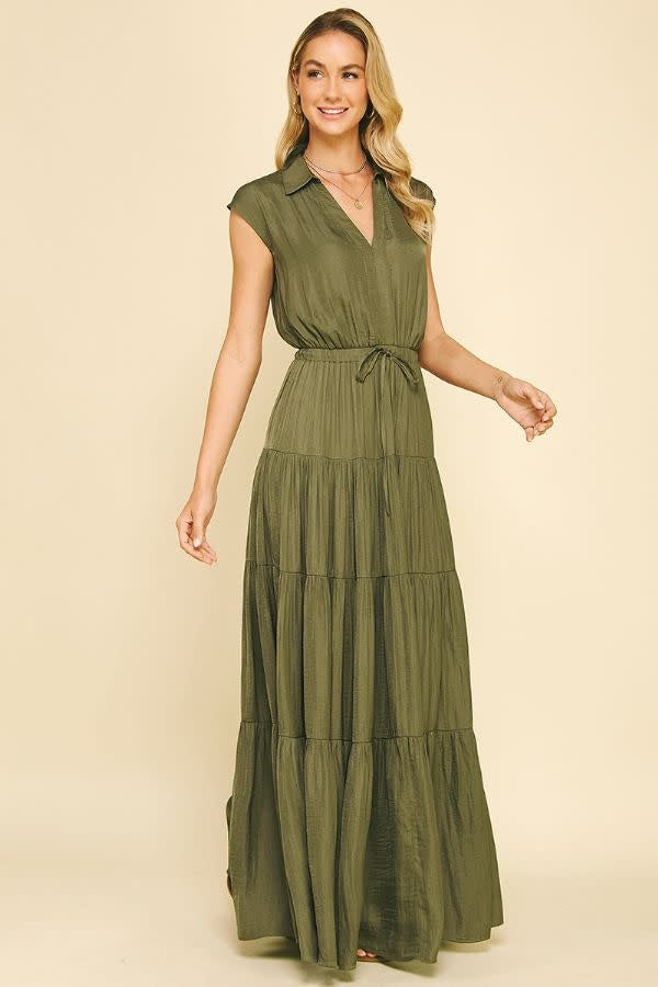 TIERED SLVLS MAXI DRESS