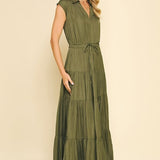 TIERED SLVLS MAXI DRESS