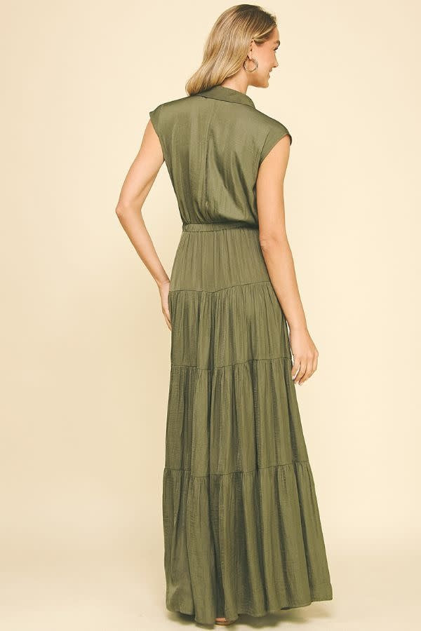 TIERED SLVLS MAXI DRESS