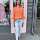 LINEN BUTTON DOWN TOP